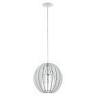 Hvid rustik pendler lampe træ, Bergama