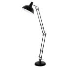 Sort industri gulv lampe metal, Josha, med brytare