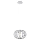 Hvid rustik pendler lampe træ, Kiran