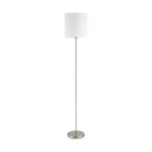 Hvid modern gulv lampe stof, Abano, med brytare
