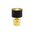Guld modern bordlampe stof, Elvin, med brytare