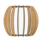 Creme rustik væglampe træ, Kiran