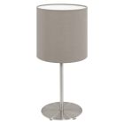 Taupe modern bordlampe stof, Abano, med brytare