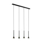 Sort pendler lampe stål, Marielle