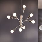 Hvid pendler lampe stål, Pauline