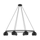 Sort modern pendler lampe stål, Madelein