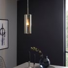 Nikkel design pendler lampe glas, Tino