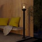 Sort modern udendørslampe aluminium, Kerwin, IP44