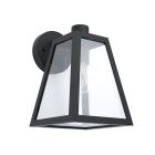 Sort modern udendørslampe aluminium, Laurens, IP44