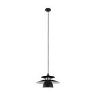 Sort design pendel lampe stål, Lariana