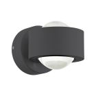 Antracit modern udendørslampe aluminium, Lyn, 2W, 3000K LED, IP44