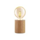 Træ bordlampe brun, Yannic, med brytare