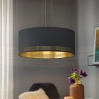 Sort modern pendler lampe stof, Niko