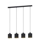 Sort modern pendler lampe stof, Niko