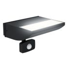 Sort modern udendørs væglampe med bevægelsessensor aluminium, Samuel, 10,5W, 3000K LED, IP44