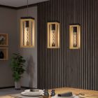 Træ pendler lampe brun, Jasmina