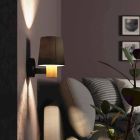 Taupe rustik væglampe stof, Teodora