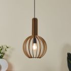 Træ pendler lampe brun, Kenney