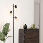 Sort gulv lampe aluminium, Jelger, med brytare