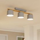 Træ loftlampe grå, Jeannot