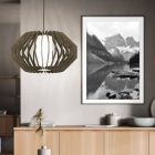 Træ pendler lampe brun, Lianda