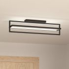 Sort modern loftlampe aluminium, Lianne, 34W, varm til kold hvid justerbar LED, 3 trins lysdæmper