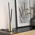 Sort modern bordlampe aluminium, Leintje, 6,8W, 3000K LED, med brytare