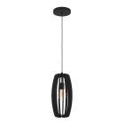 Træ pendler lampe sort, Wilko