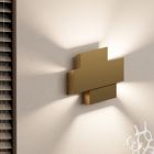 Guld design væglampe aluminium, Kylie