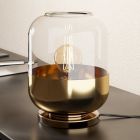 Guld design bordlampe glas, Jeanny, med brytare