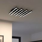 Sort modern plafond aluminium, Iona, 25,6W, varm til kold hvid justerbar LED, 3 trins lysdæmper