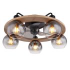 Rustik loftventilator træ, Jouke, med fjärrkontroll