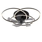 Sort design loftventilator aluminium, Kamiel, 40W, varm til kold hvid justerbar LED, med fjärrkontroll