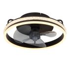 Sort design loftventilator metal, Lejla, 29W, varm til kold hvid justerbar LED, med fjärrkontroll