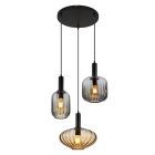 Sort design pendel lampe spisebord glas, Marjolein