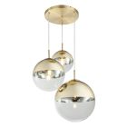 Guld design pendler lampe glas, Novia