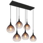 Sort retro pendler lampe glas, Olof