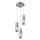 Nikkel design pendler lampe glas, Xena