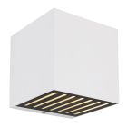 Hvid modern up down væglampe aluminium, Moesha, 6W, 3000K LED, IP54