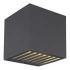 Antracit modern up down væglampe aluminium, Moesha, 6W, 3000K LED, IP54