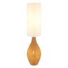 Hvid rustik gulv lampe stof, Nelleke, med brytare