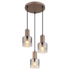 Brun design pendler lampe glas, Warren