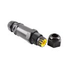 Sort Vandtæt kabelkobling IP68, max 3 x 1,5mm
