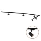 3M 1-faset skinnesystem sort med L-connector + 5 Elena skinnespots
