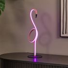 Lyserød bordlampe modern, Flamingo, 5,5W, RGB LED, med fjärrkontroll