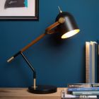 Brun skrivebordslampe retro, Waylon, med brytare