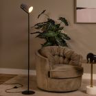 Grå gulv lampe modern, Bensen, med brytare