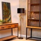 Guld gulv lampe retro, Extravaganza Chimp, med brytare