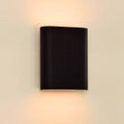 Sort up down væglampe modern, Ovalis