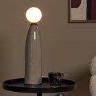 Keramik bordlampe grå, Figaro, med brytare